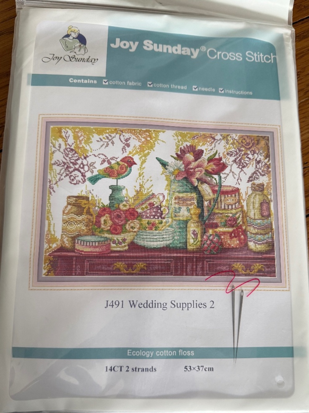 Wedding Supplies J491 14 Count Aida Joy Sunday Cross Stitching Kit New